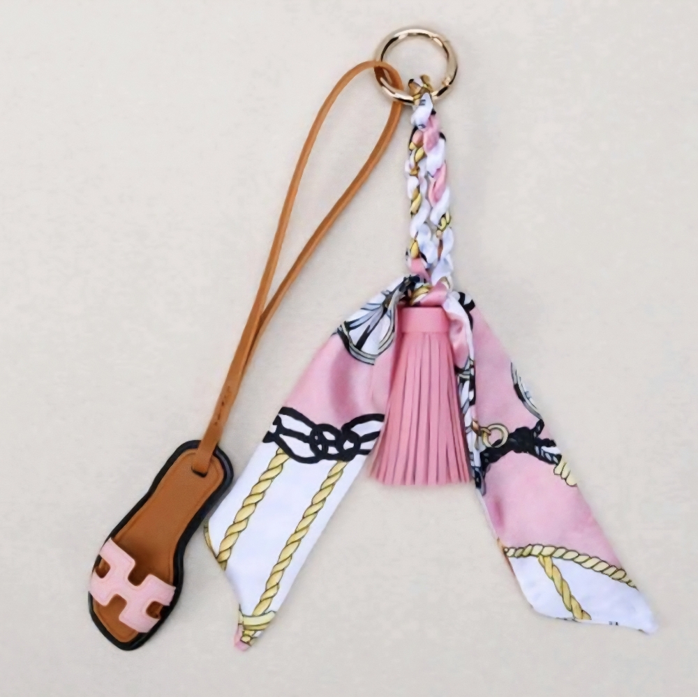 H Sandal Shoe & Twilly Bag Charm/ Keychain New